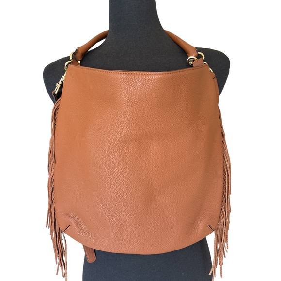 REBECCA MINKOFF Pebbled Leather Shoulder and/or crossbody bag fringe detail Boho - Picture 1 of 13